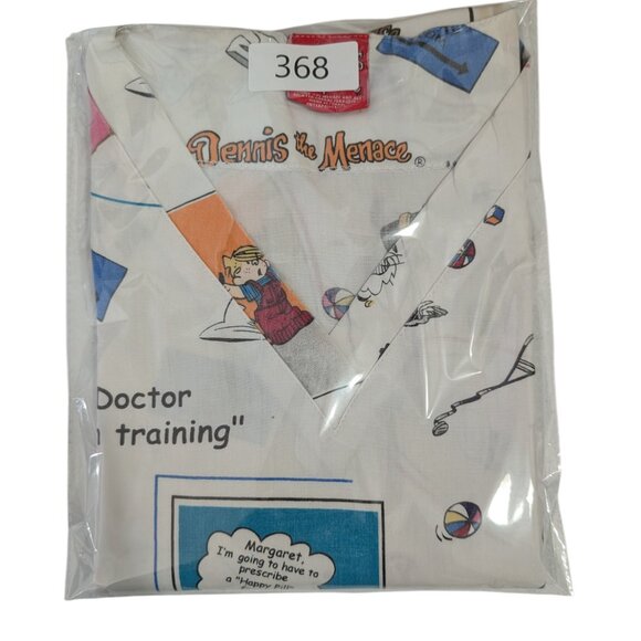 Dennis the Menace Scrub Top Womens Size M Pediatric Cartoon Nurse Wear - Picture 7 of 7